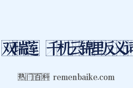 双瑞莲·千机云锦里反义词是什么意思的图片